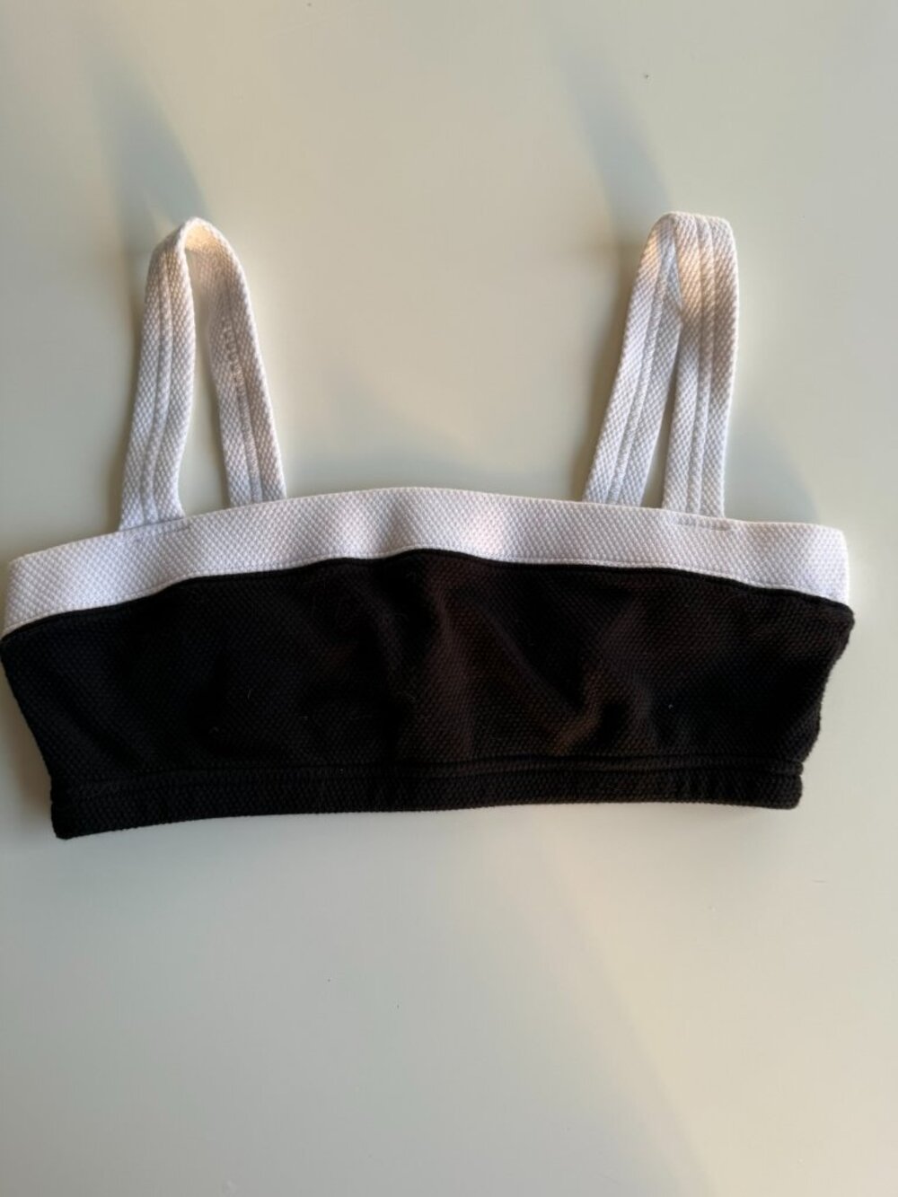 Vintage Sun Streak Newport News Black White Bikini Top Tennis Y2K Size 12